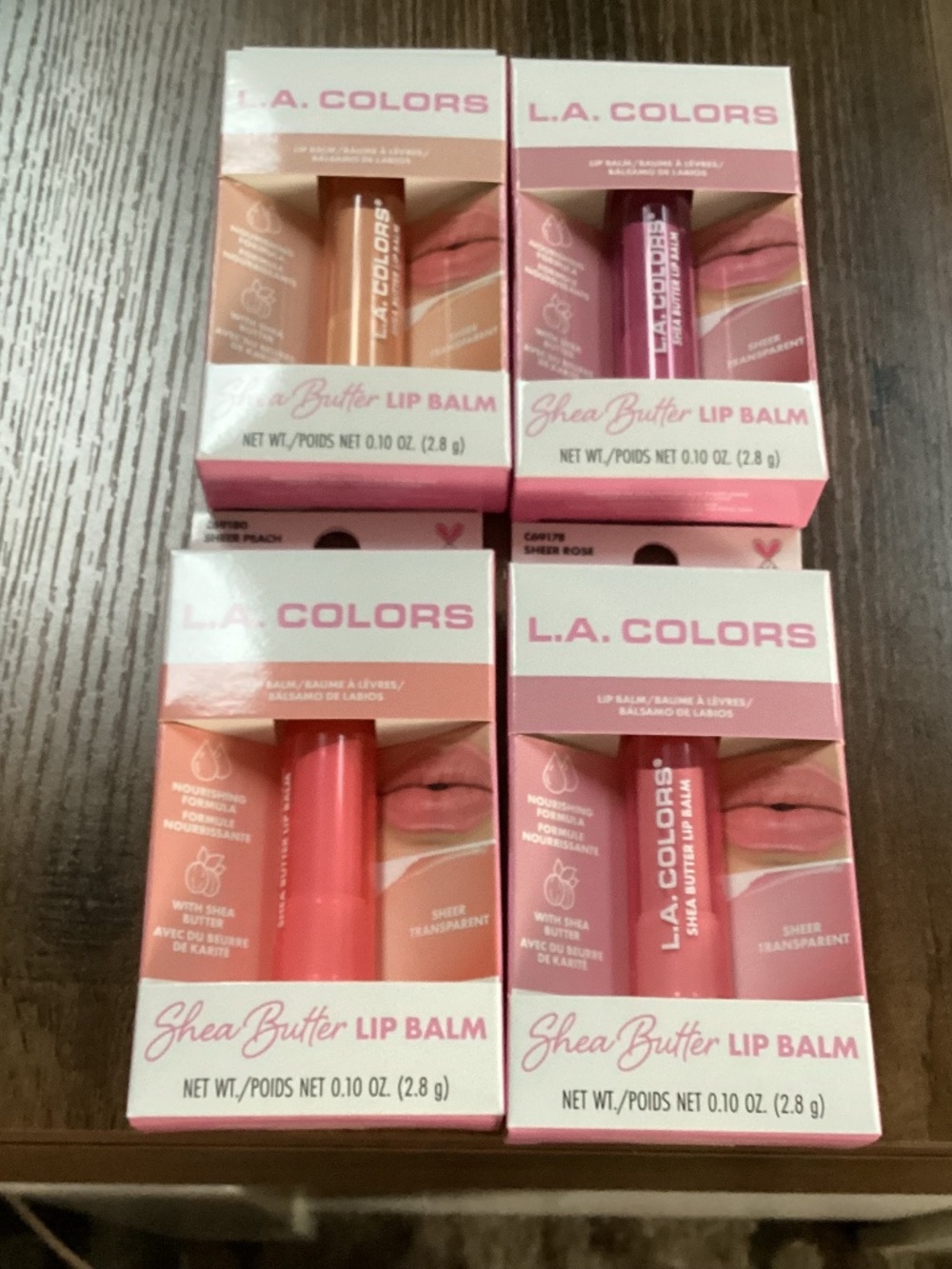 L.A. COLORS Shea Butter Lip Balm Bundle 4-pack NEW